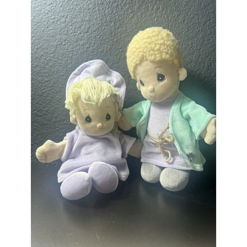 Precious Moments Tender Tails 1999 Mary Joseph Jesus  Nativity  Scene Plush Set